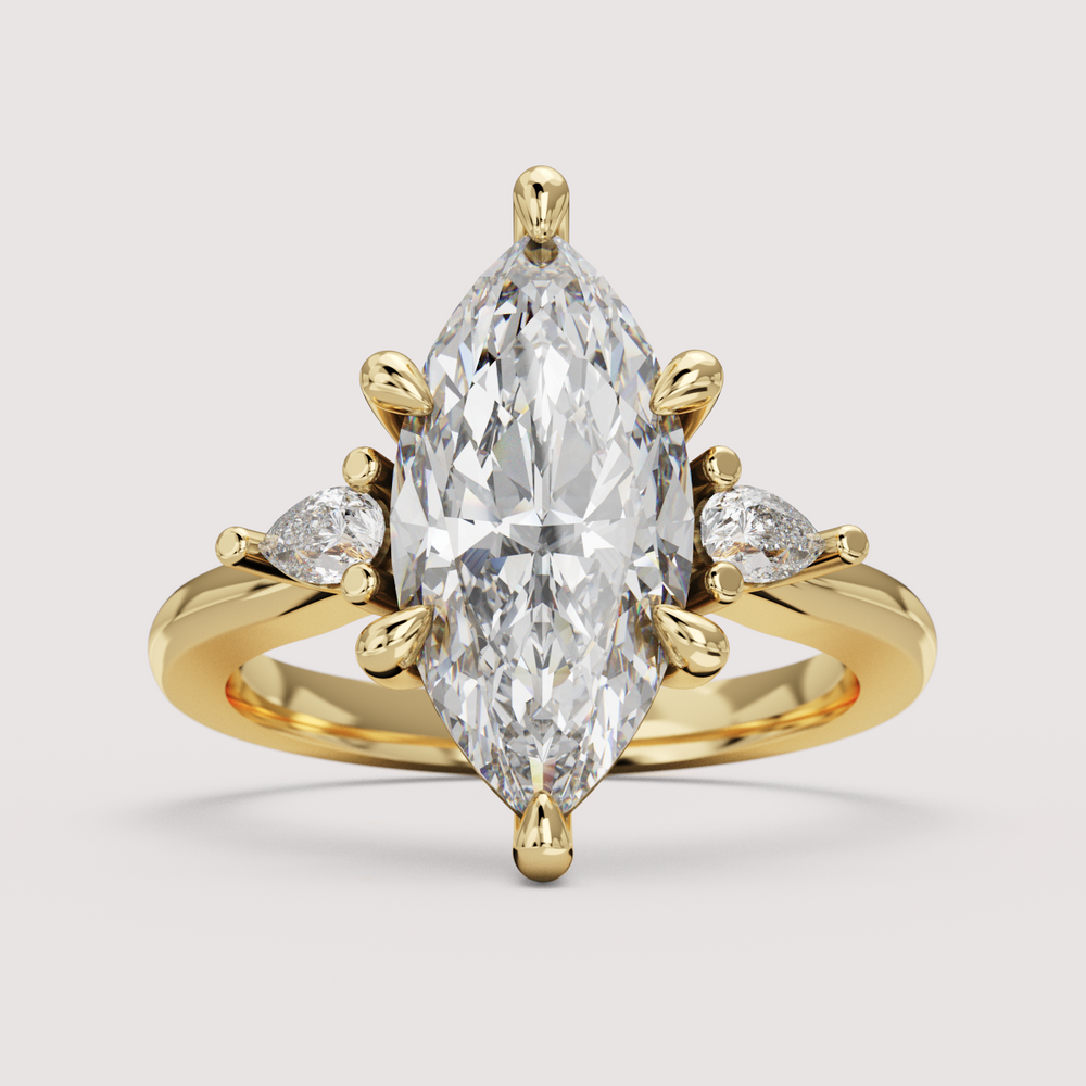 Elspeth - Marquise Cut 1.50ct-2.00ct Diamond Trilogy Engagement Ring Setting