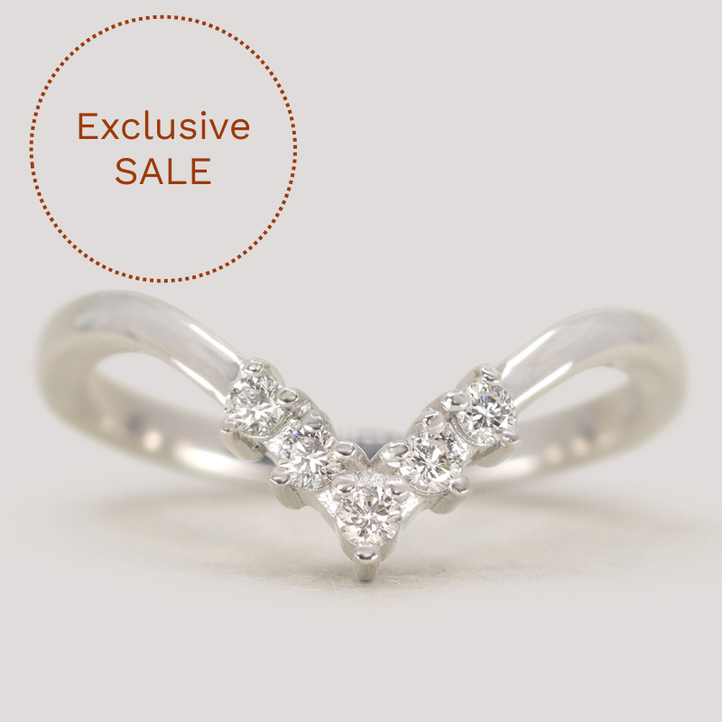 Enid - Diamond Set Wishbone Wedding Ring - Made-to-Order Wedding Rings - Made-to-Order