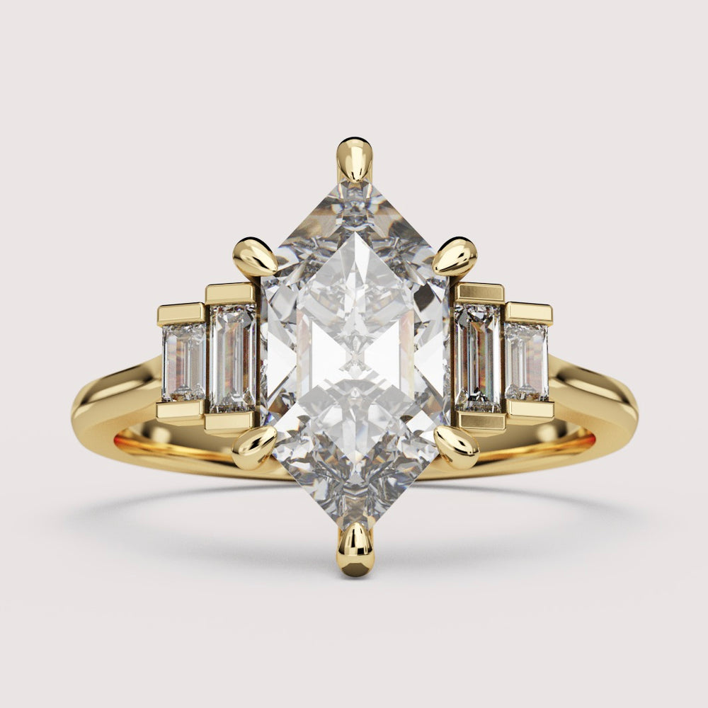 Erin - Art Deco Hexagon Cut Engagement Ring Setting