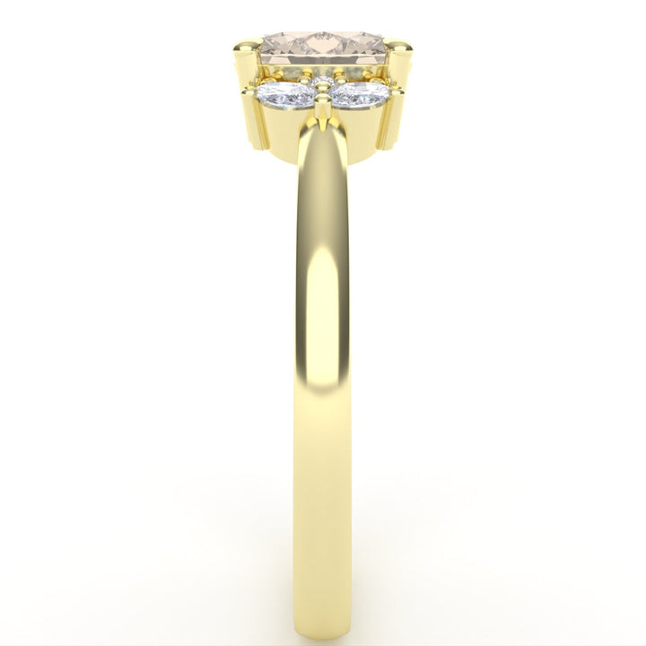 Este - The Taylor Collection - Oval Cut Champagne Sapphire Cluster Engagement Ring Engagement Rings - Price On Application