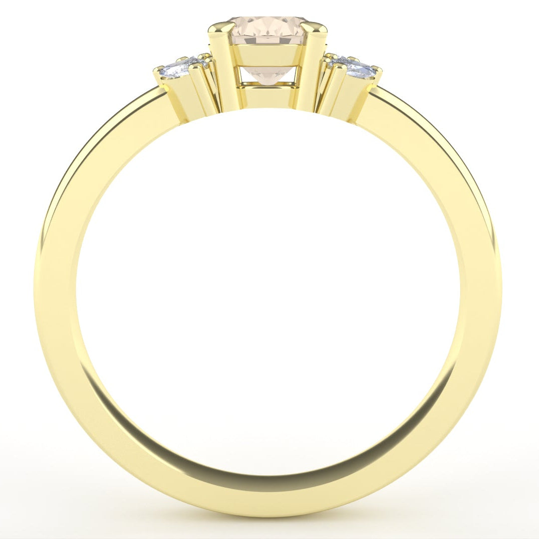 Este - The Taylor Collection - Oval Cut Champagne Sapphire Cluster Engagement Ring Engagement Rings - Price On Application