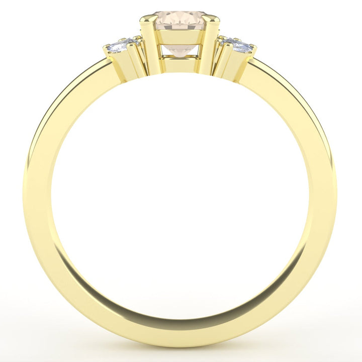 Este - The Taylor Collection - Oval Cut Champagne Sapphire Cluster Engagement Ring Engagement Rings - Price On Application
