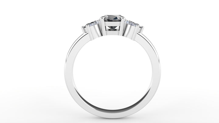 Inez - The Taylor Collection - Oval Salt and Pepper Diamond Cluster Engagement Ring Engagement Rings - Price On Application