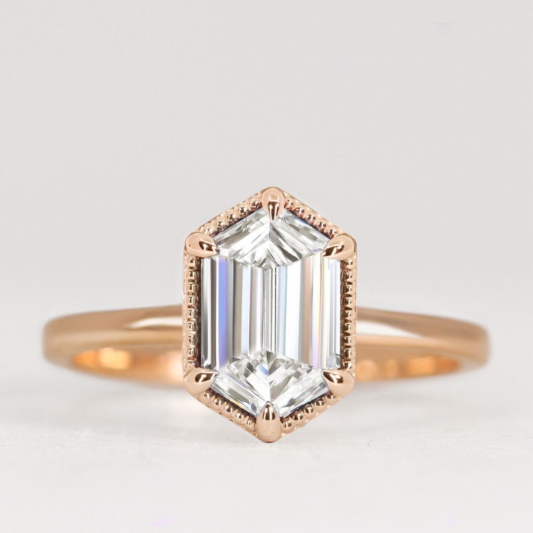 Georgia - Elongated Hexagon Lab Grown Diamond Solitaire Engagement Ring Engagement Rings - Price On Application