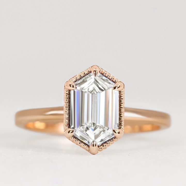Georgia - Elongated Hexagon Lab Grown Diamond Solitaire Engagement Ring Engagement Rings - Price On Application