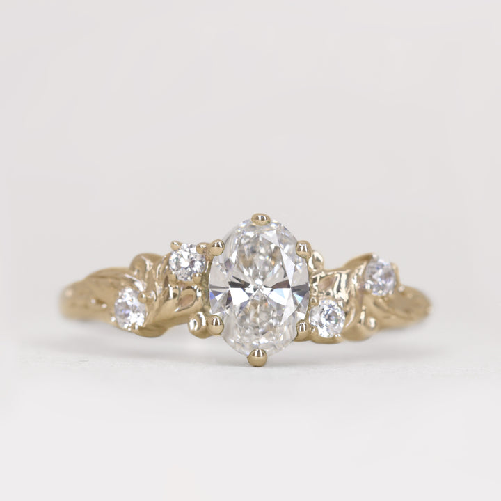 Laurel - Oval Cut Floral Engagement Ring Setting