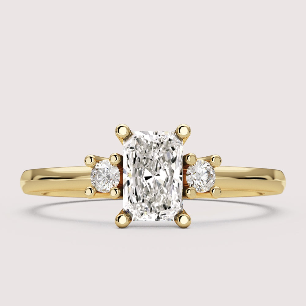 Millie - Radiant Cut Classic Trilogy Engagement Ring Setting