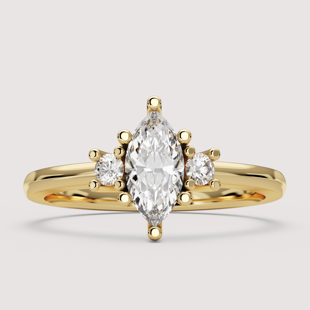 Millie - Marquise Cut Classic Trilogy Engagement Ring Setting