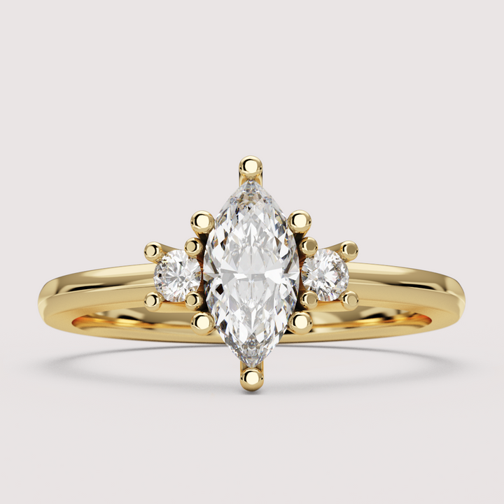 Millie - Marquise Cut Classic Trilogy Engagement Ring Setting