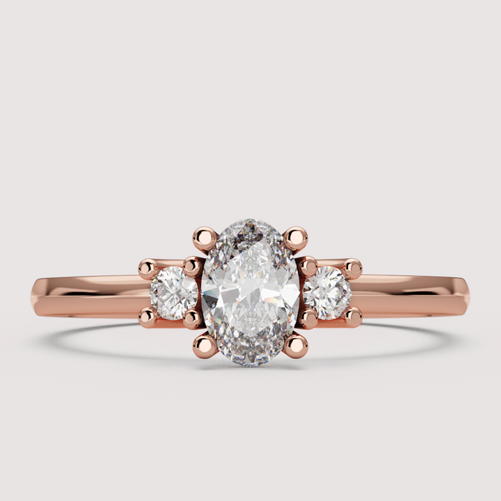Millie - Oval Cut Classic Trilogy Engagement Ring Setting