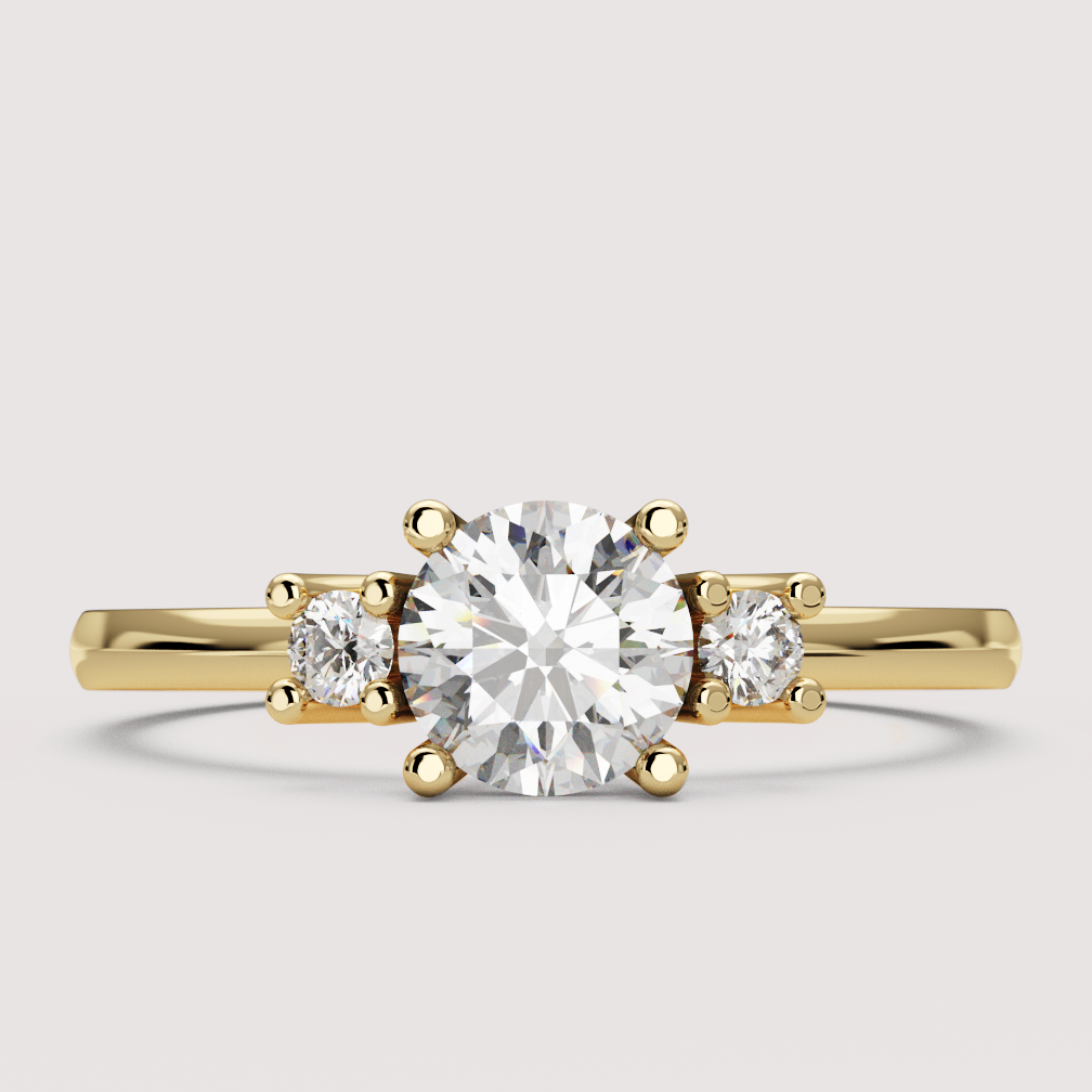 Millie - Round Brilliant Cut Classic Trilogy Engagement Ring Setting