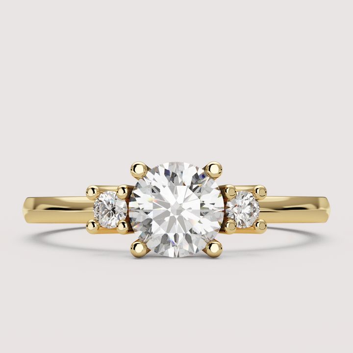 Millie - Round Brilliant Cut Classic Trilogy Engagement Ring Setting