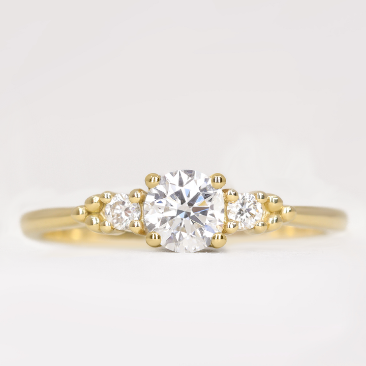 Natalia - Round Brilliant Cut Lab Grown Diamond Trilogy Engagement Ring Engagement Rings - Made-to-Order