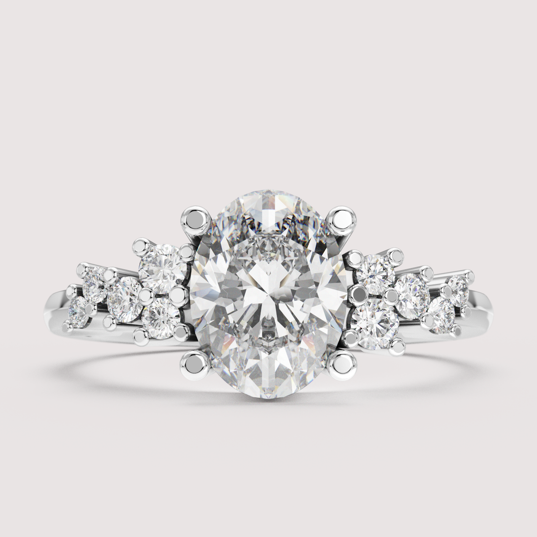 Billie - Oval Cut Cluster Engagement Ring Setting
