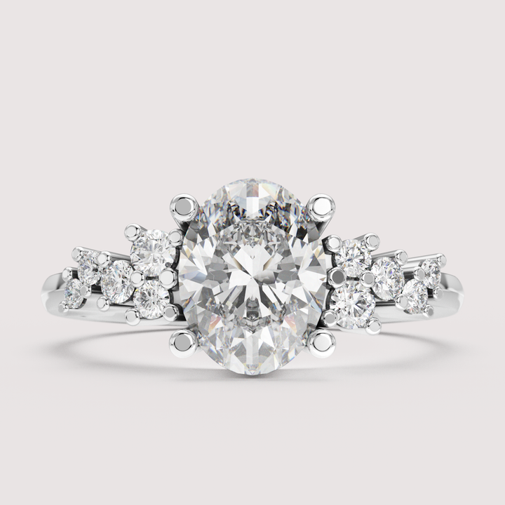 Billie - Oval Cut Cluster Engagement Ring Setting