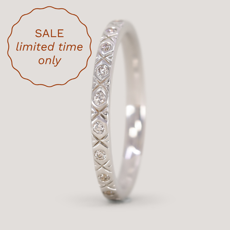 Penelope - Diamond Set Full or Half Eternity Art Deco Wedding Ring - Made-to-Order Wedding Rings - Made-to-Order