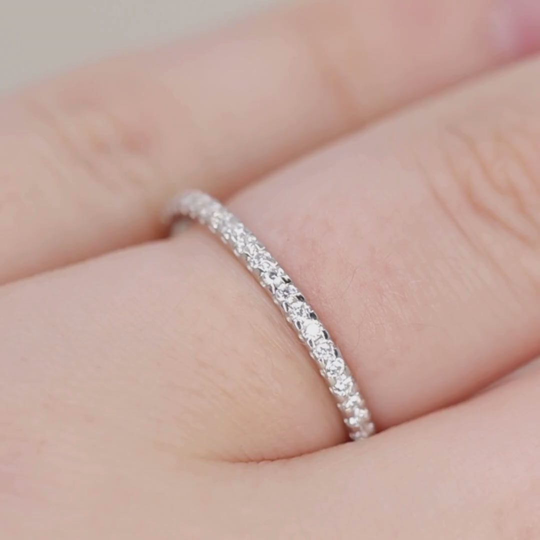 Ellis - Diamond Set Half Eternity Straight Wedding Ring - Made-to-Order Wedding Rings - Made-to-Order