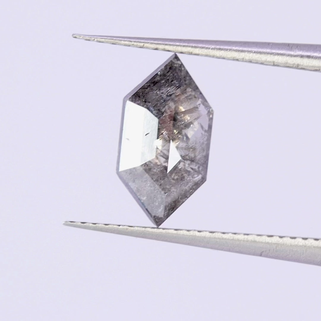Salt and pepper diamond | 1.06ct hexagon cut Loose Gemstone