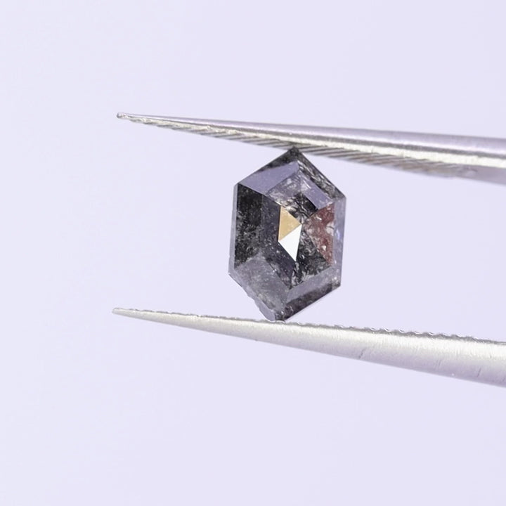 Salt and pepper diamond | 1.00ct hexagon cut Loose Gemstone