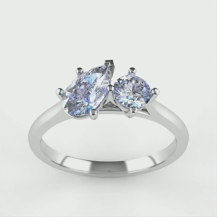 Juno - Lab Grown Diamond Toi et Moi Ring - Ready-to-Wear Engagement Rings - Ready-to-Ship
