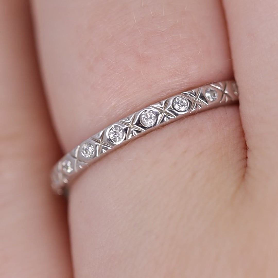 Penelope - Diamond Set Full or Half Eternity Art Deco Wedding Ring - Made-to-Order Wedding Rings - Made-to-Order