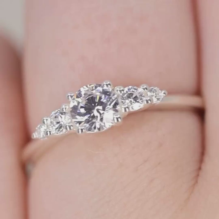 Caitlin - Round Cut 5 Stone Engagement Ring Setting