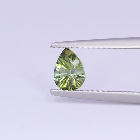 0.67ct Pear Cut Green Optix Concave Tourmaline Loose Gemstones