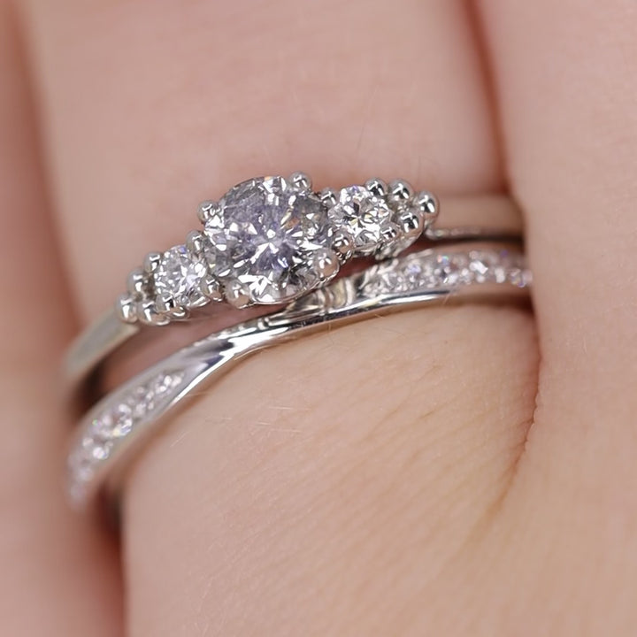 Valerie - Diamond Set Ribbon Twist Wedding Ring - Made to Order Wedding Rings - Made-to-Order