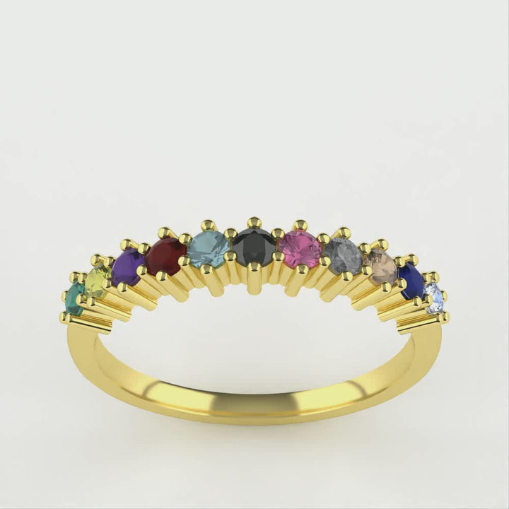 Karma - The Taylor Collection - Coloured Gemstone Half Eternity Band Wedding Rings - Made-to-Order