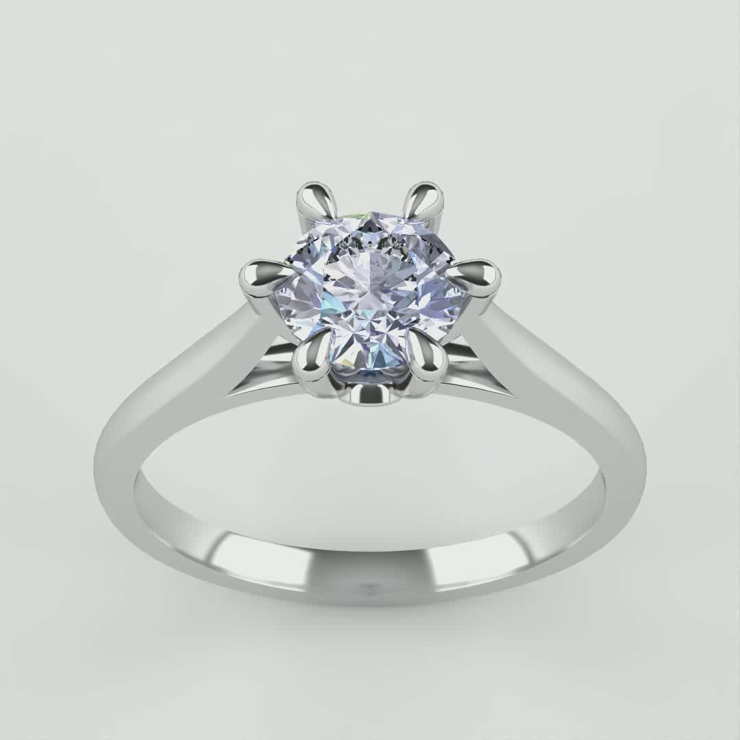 Heidi - Round Cut 1.25ct+ Hidden Diamond Solitaire Engagement Ring Setting