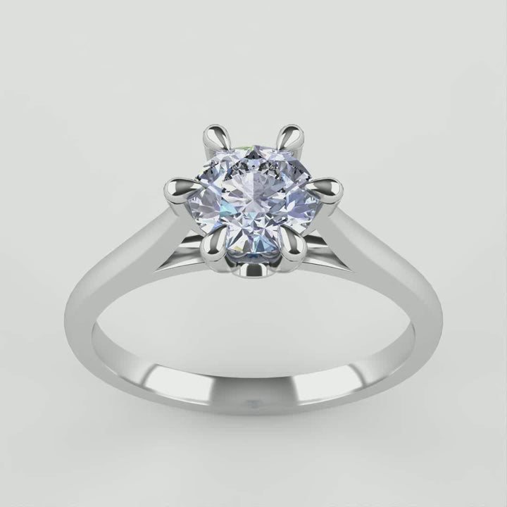 Heidi - Round Cut 1.25ct+ Hidden Diamond Solitaire Engagement Ring Setting
