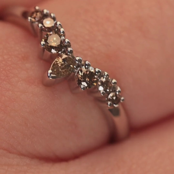 Emma - Champagne Diamond Tiara Wedding Ring - Made-To-Order Wedding Rings - Made-to-Order