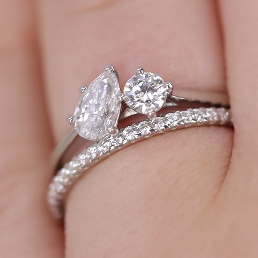 Ellis - Diamond Set Half Eternity Straight Wedding Ring - Made-to-Order Wedding Rings - Made-to-Order
