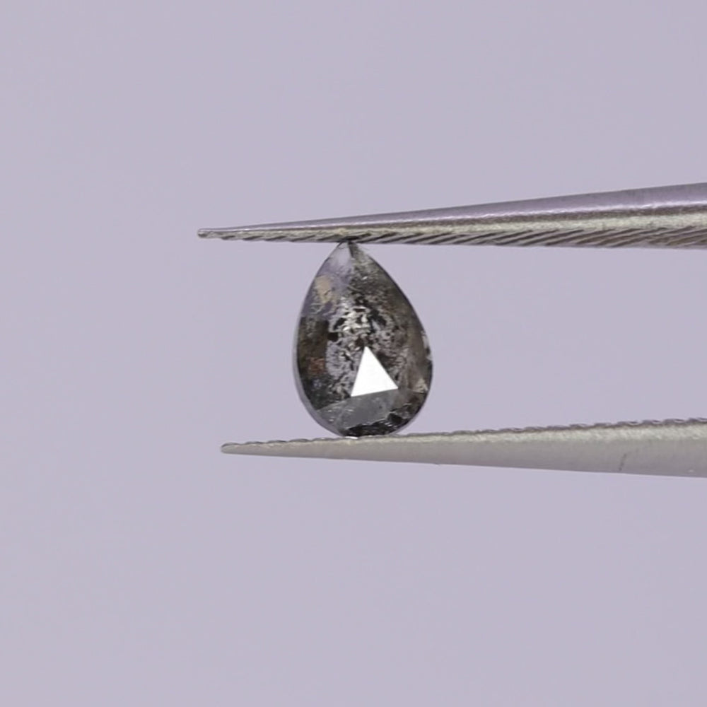 Salt and Pepper Diamond | 0.39ct Pear Rose Cut, Loose Gemstone Loose Gemstones