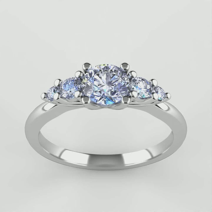 Caitlin - Round Cut 5 Stone Engagement Ring Setting