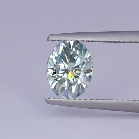2.00ct Oval Cut Pale Blue Moissanite Loose Gemstones