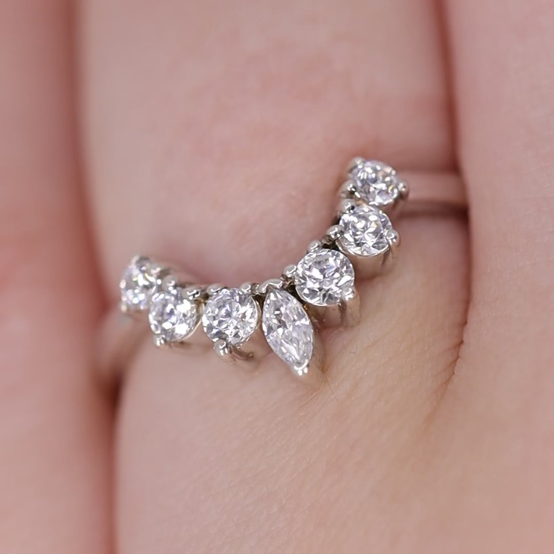 Joanie - Marquise Tiara Wedding Ring - Made-to-Order Wedding Rings - Made-to-Order