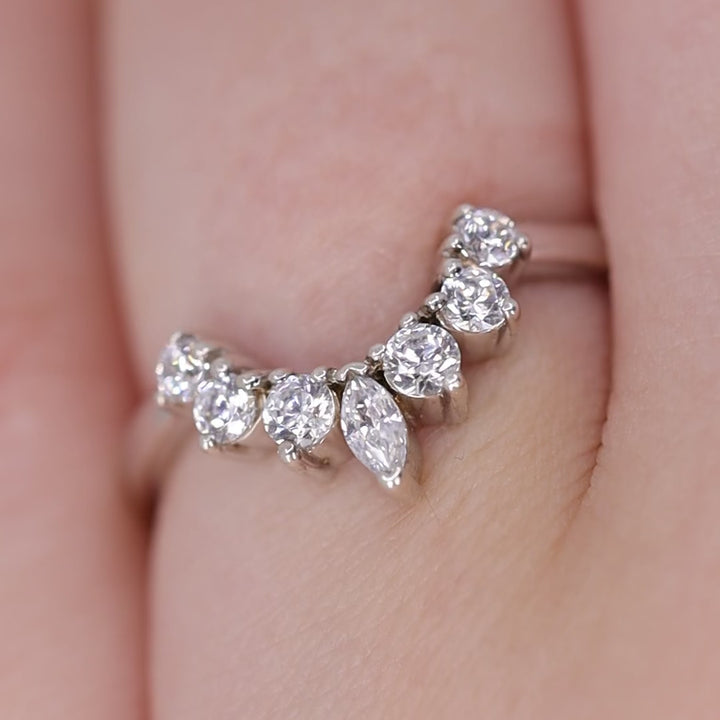 Joanie - Marquise Tiara Wedding Ring - Made-to-Order Wedding Rings - Made-to-Order
