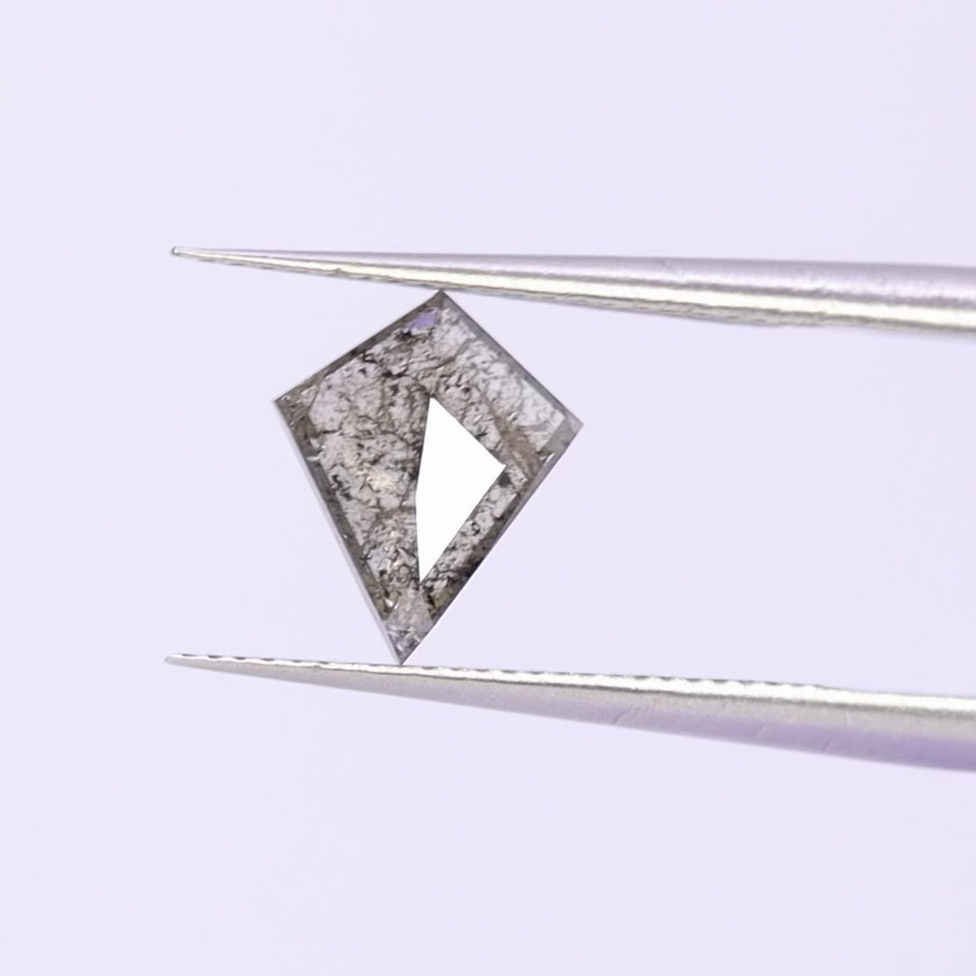 Salt and pepper diamond | 0.88ct kite cut Loose Gemstone