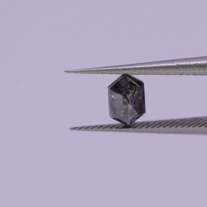 Salt and pepper diamond | 0.71ct elongated hexagon cut Loose Gemstone