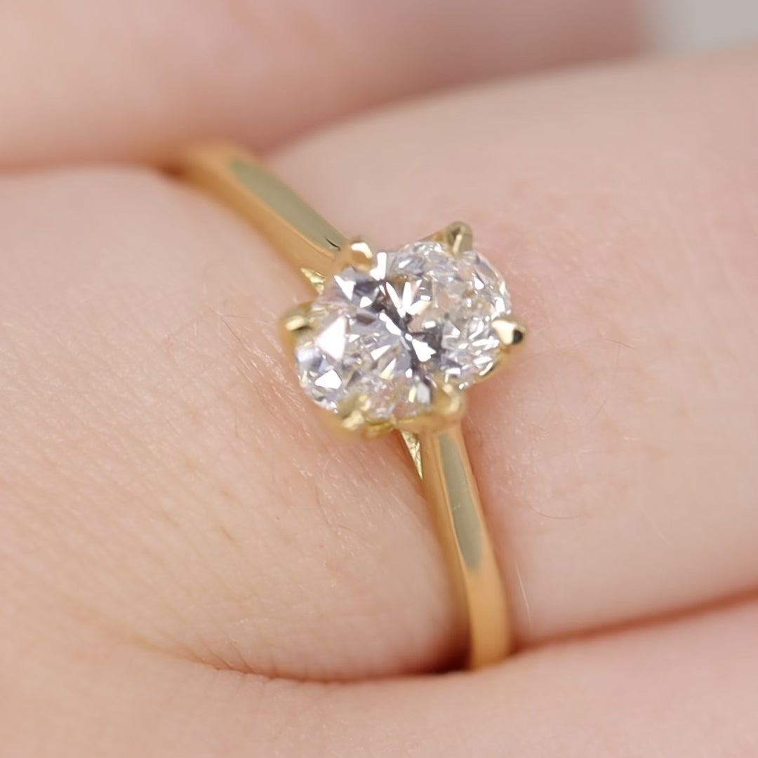 Raine - Oval Cut Tulip Basket Solitaire Engagement Ring Setting