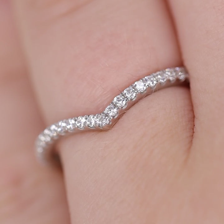 Bridal Set - Carmen & Ellis - Oval Lab Grown Diamond Solitaire Engagement Ring with Pavé Band and Diamond Wishbone Wedding Ring Bridal Sets