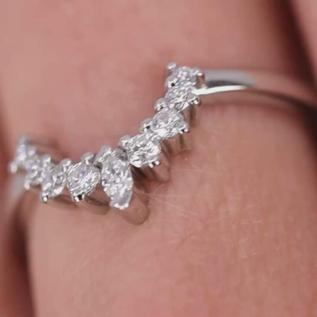 Joanie Petite - Marquise Diamond Tiara Wedding Ring - Made-to-Order Wedding Rings - Made-to-Order