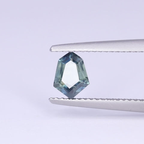 0.86ct Geometric Shield Teal Montana Sapphire Loose Gemstones