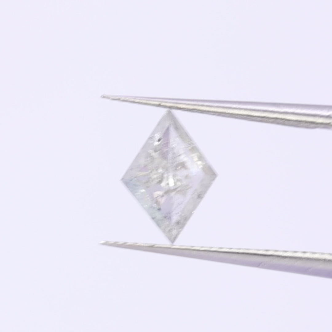 Light Salt and pepper diamond | 0.88ct  kite cut Loose Gemstone