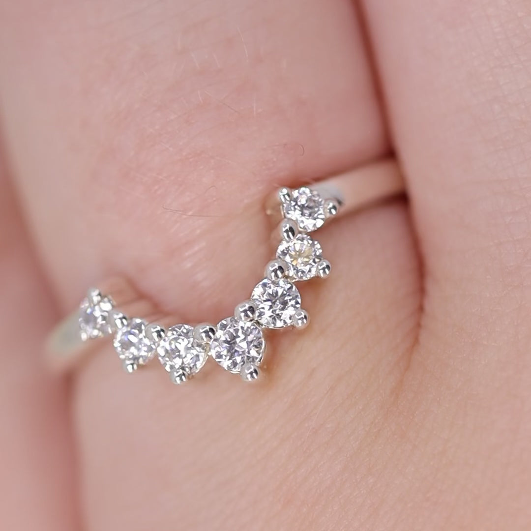 Joanie - Round Brilliant Cut Diamond Tiara Wedding Ring - Made-to-Order Wedding Rings - Made-to-Order