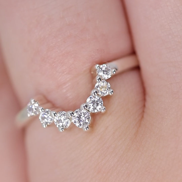 Joanie - Round Brilliant Cut Diamond Tiara Wedding Ring - Made-to-Order Wedding Rings - Made-to-Order