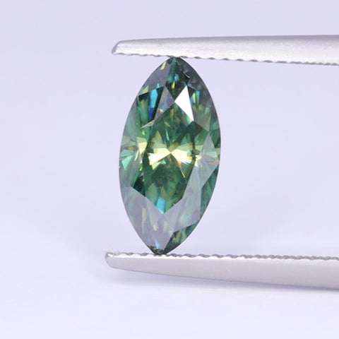 1.85ct Marquise Cut Green Teal Moissanite Loose Gemstones