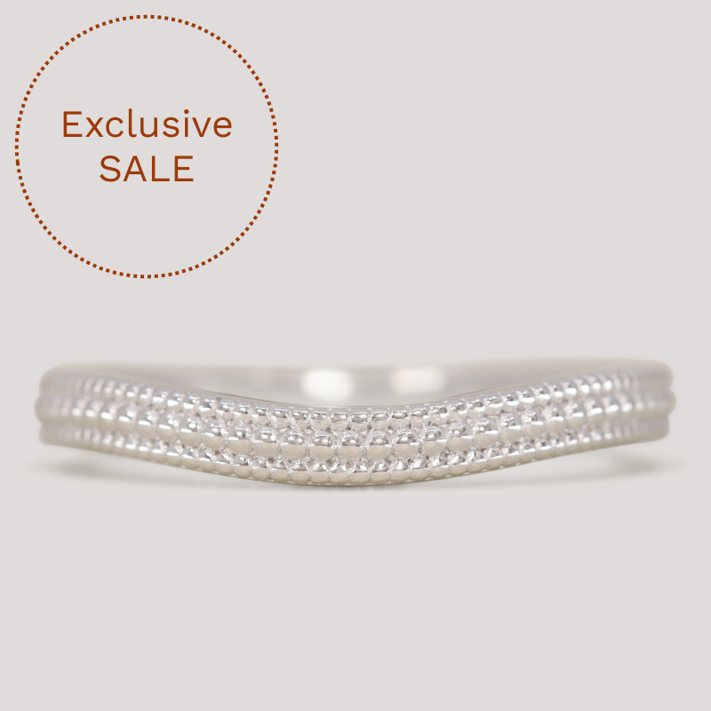 Quinn - Vintage Style Beaded Waved Half Eternity Style Wedding Ring - Made-to-Order Wedding Rings - Made-to-Order
