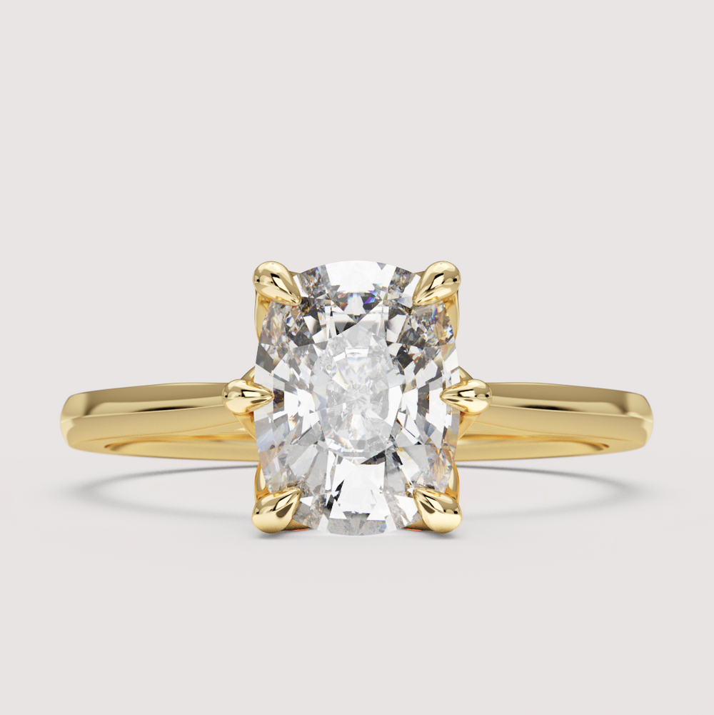 Raine - Cushion Cut Tulip Basket Solitaire Engagement Ring Setting